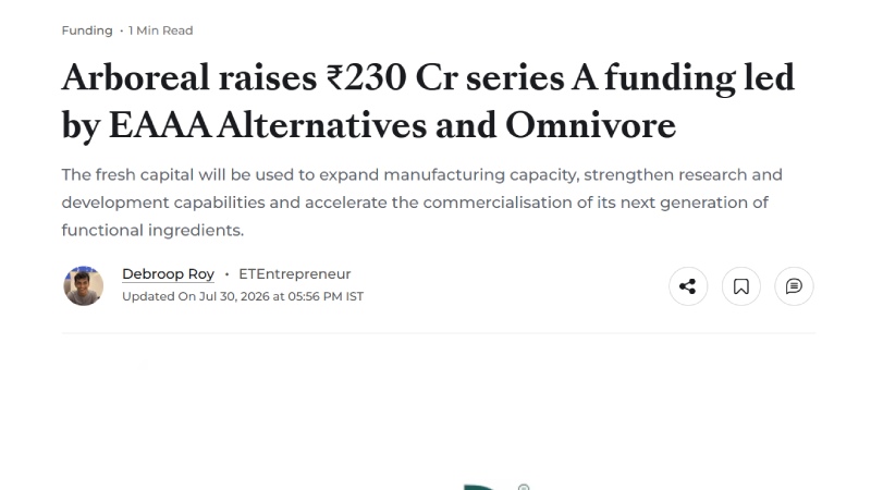 Arboreal raises ₹230 Cr series A funding led by EAAA Alternatives and Omnivore